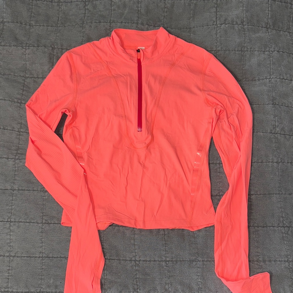 NWOT lululemon Coral Quarter-Zip Top